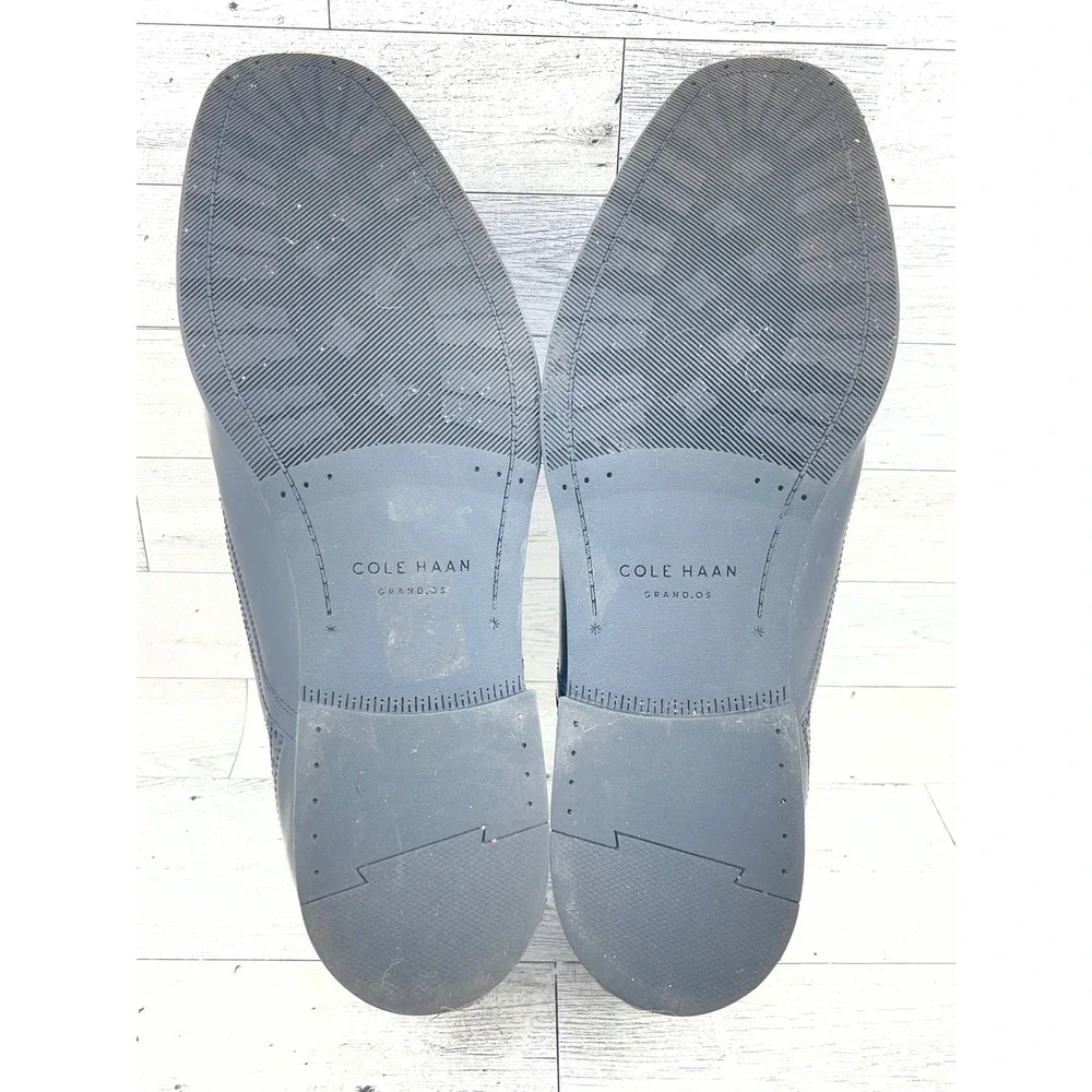 Cole Haan Grand.OS Signature Men Black Leather Cap‎ Toe Brogue Oxford Shoes 12M